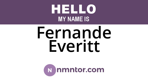 Fernande Everitt
