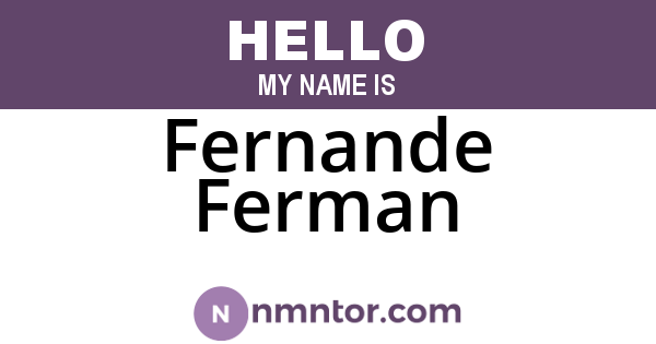 Fernande Ferman