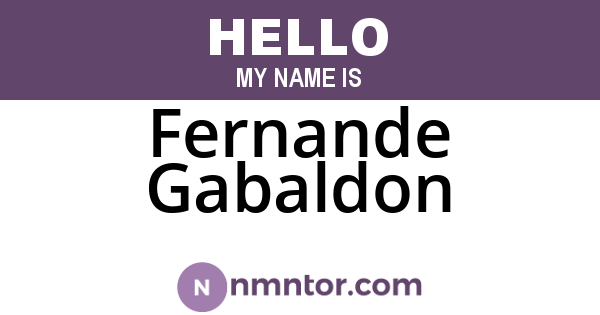 Fernande Gabaldon