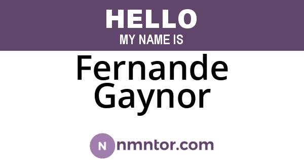Fernande Gaynor