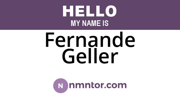Fernande Geller