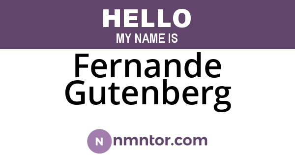 Fernande Gutenberg
