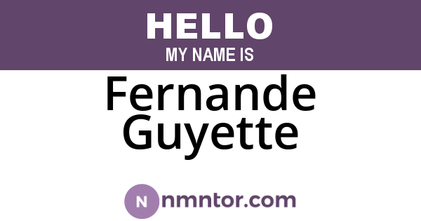 Fernande Guyette