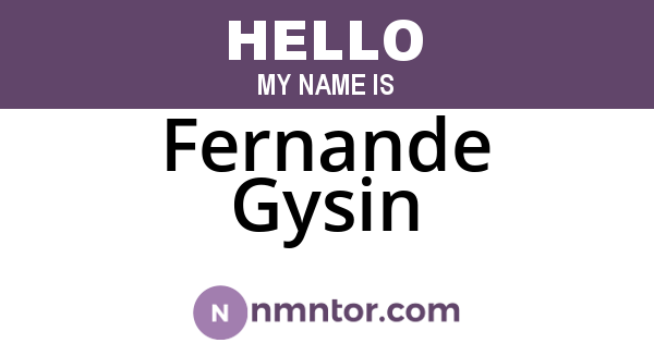 Fernande Gysin