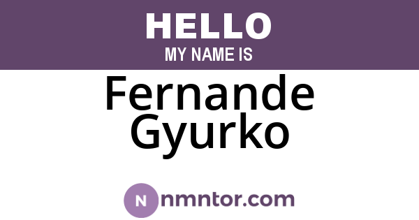 Fernande Gyurko