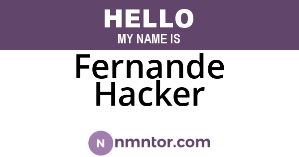 Fernande Hacker