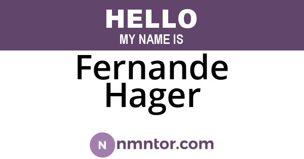 Fernande Hager