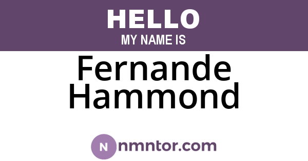 Fernande Hammond