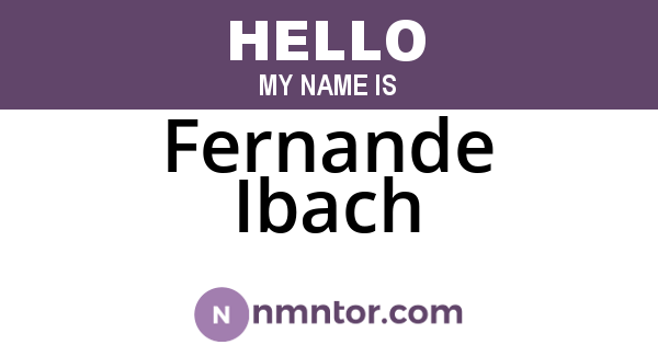 Fernande Ibach