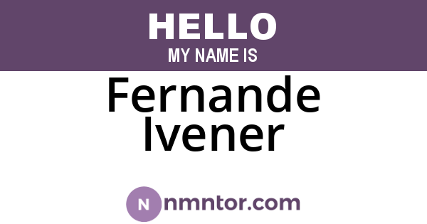 Fernande Ivener