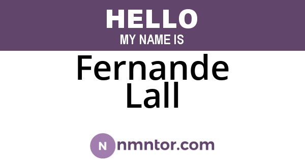 Fernande Lall