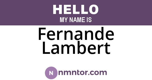 Fernande Lambert