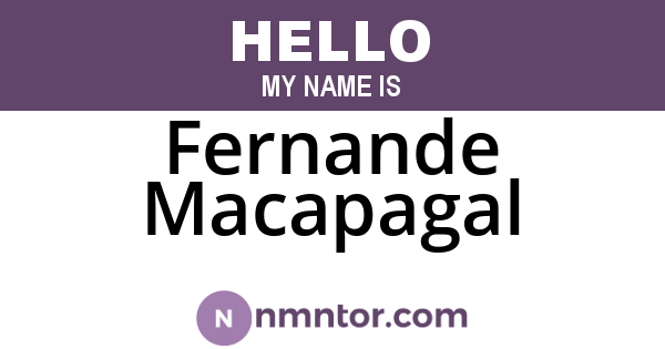 Fernande Macapagal