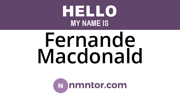 Fernande Macdonald