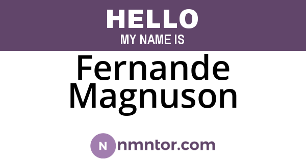 Fernande Magnuson