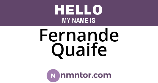 Fernande Quaife