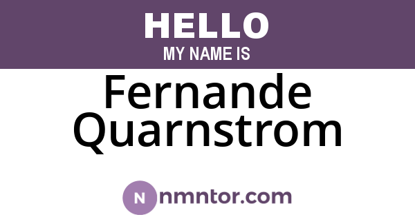 Fernande Quarnstrom