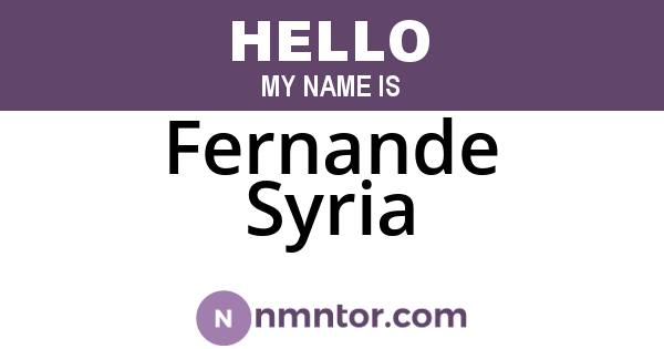 Fernande Syria