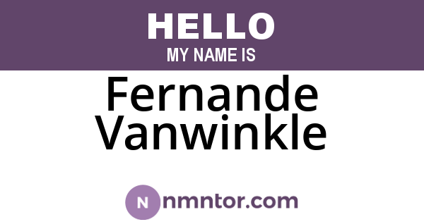 Fernande Vanwinkle
