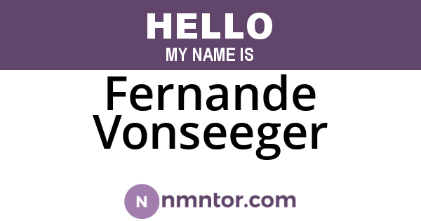 Fernande Vonseeger