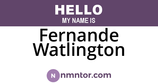 Fernande Watlington