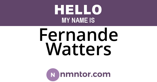 Fernande Watters