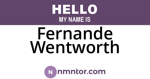 Fernande Wentworth