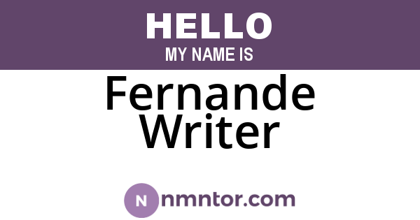 Fernande Writer