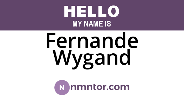 Fernande Wygand
