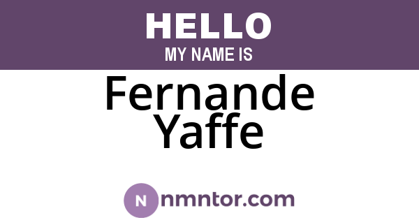 Fernande Yaffe