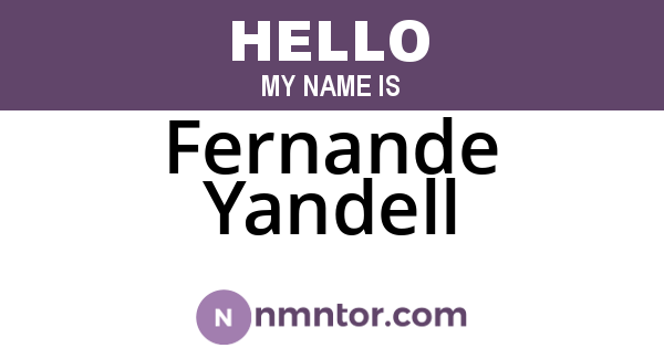 Fernande Yandell