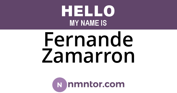 Fernande Zamarron