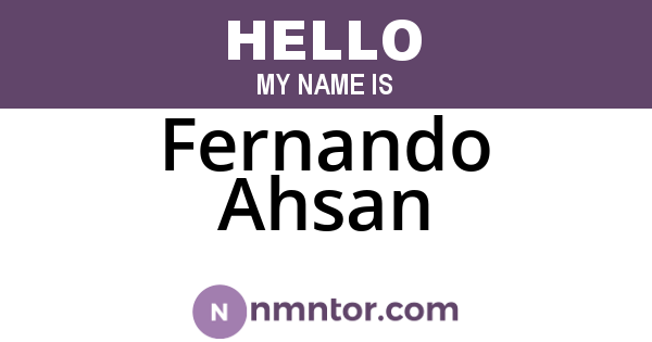 Fernando Ahsan
