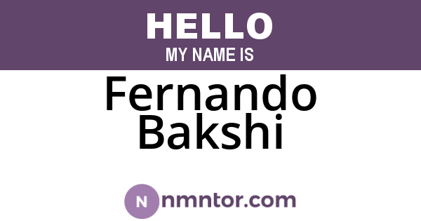 Fernando Bakshi
