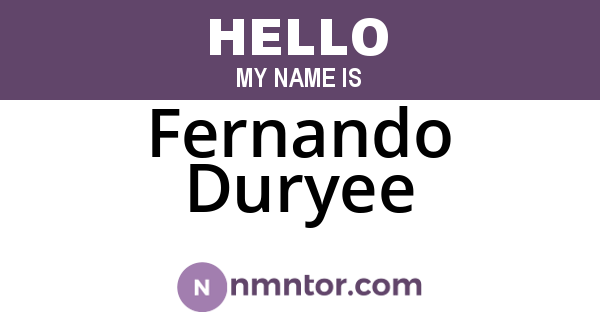 Fernando Duryee