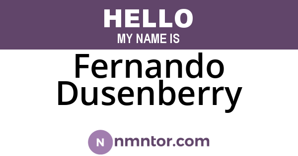 Fernando Dusenberry