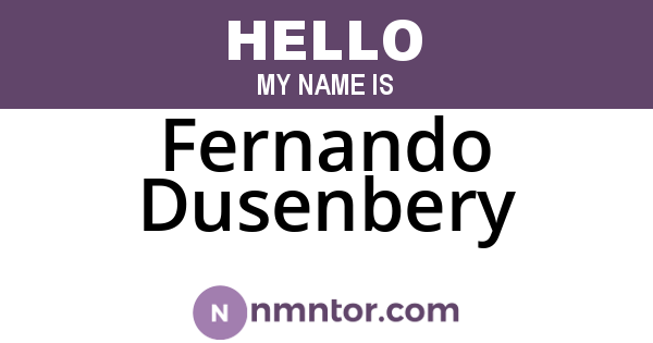 Fernando Dusenbery