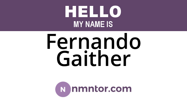 Fernando Gaither