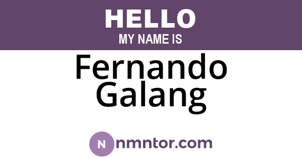 Fernando Galang