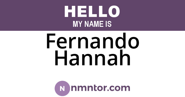 Fernando Hannah