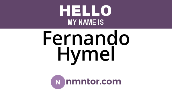Fernando Hymel