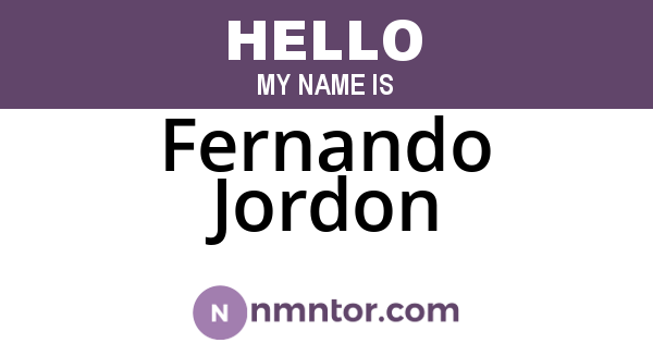 Fernando Jordon