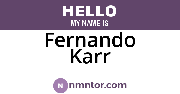 Fernando Karr