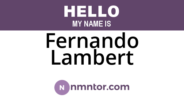 Fernando Lambert