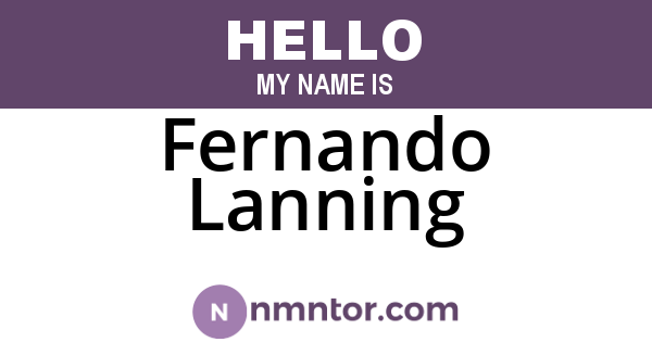 Fernando Lanning