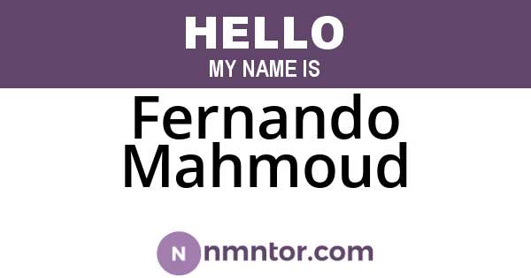 Fernando Mahmoud
