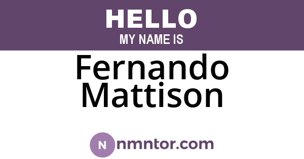 Fernando Mattison