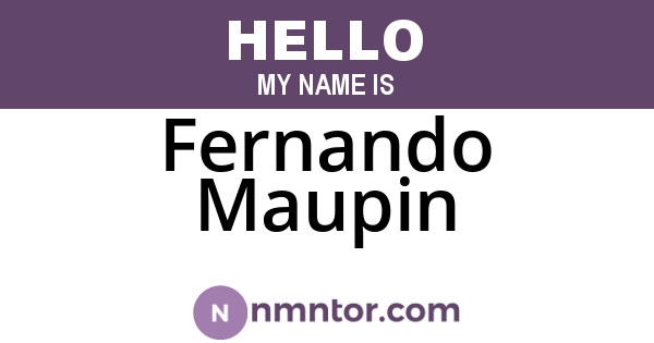 Fernando Maupin