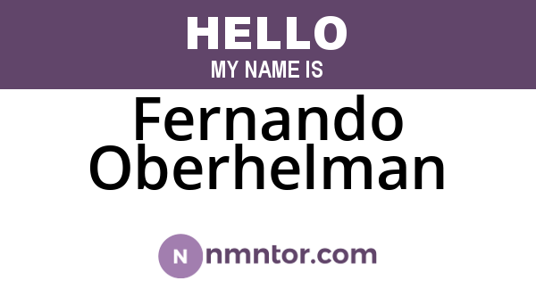 Fernando Oberhelman