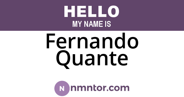 Fernando Quante
